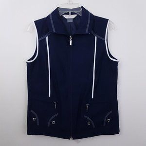 Allison Daley 4Petite Sleeveless Vest.  Navy Blue